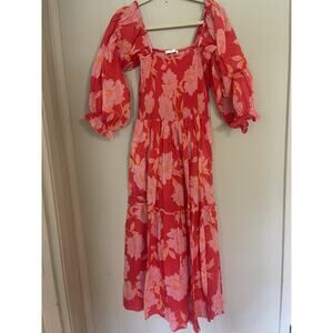 Karlie Pink Floral Maxi Dress Boho Dress L